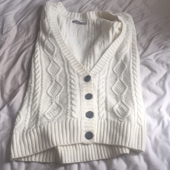 Cute White Rubbish Button Up Cardigan in M - Picture 2 of 3